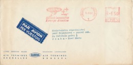 I4500 - Belgium (1957) Bruxelles - Brussel: SABENA Services Impeccables ... (franking Machines) / Praha 120 (letter) - Briefe U. Dokumente