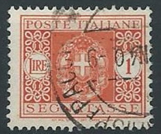 1934 REGNO USATO SEGNATASSE 1 LIRA - ED478 - Taxe
