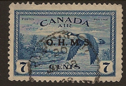 CANADA 1949 7c Geese OHMS SG O171 U WL134 - Opdrukken