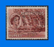 MU 1954-0001, QEII Pictorial Definitive 5R SG305, FU - Mauricio (...-1967)