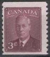 CANADA 1949 3c KGVI Coil SG 421 UNHM FD64 - Unused Stamps