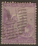 COGH 1864 6d Deep Lilac Hope SG 25a U #BX27 - Cap De Bonne Espérance (1853-1904)