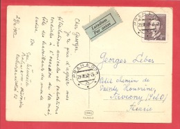 NY&T496  PRAGUE Vers  FRANCE  Le 1952(2 SCANS) - Covers & Documents