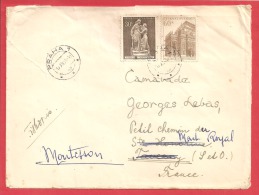 NY&T733+739  PRAGUE Vers  FRANCE  Le 1953 - Covers & Documents
