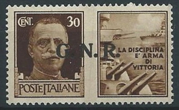 1944 RSI PROPAGANDA DI GUERRA GNR VERONA 30 CENT MNH ** - ED504-3 - Propagande De Guerre