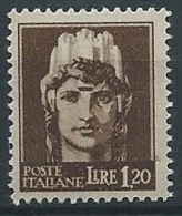 1945 LUOGOTENENZA 1,20 LIRE FILIGRANA RUOTA MNH ** - ED502 - Nuovi