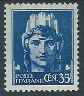 1945 LUOGOTENENZA 35 CENT SENZA FILIGRANA MH * - ED502 - Mint/hinged