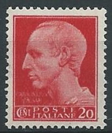 1945-46 LUOGOTENENZA 20 CENT SENZA FILIGRANA MNH ** - ED503 - Ongebruikt