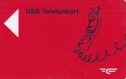 Norway, NSB-08, 20 Kr, Magnetic Railway Card, Laying Phone, 2 Scans. - Norvegia