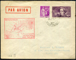 FRANCE - N° 281 + 382 / LETTRE DE TARBES LE 10/5/1939, POUR PARIS, 1er VOL PAU PARIS, MULLER N° 447a - TB - Primi Voli