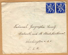 Enveloppe Cover Brief 683a Paire Au National Geographic Society Washington DC - Lettres & Documents