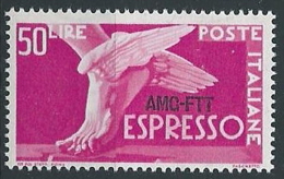 1952 TRIESTE A ESPRESSO 50 LIRE MNH ** - ED515-3 - Express Mail