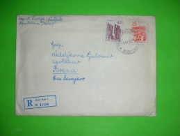 Yugoslavia SFRJ,registered Letter,Novi Sad Postal Label,telegraph And Telephone Seal,upgraded Stamp Cover - Briefe U. Dokumente