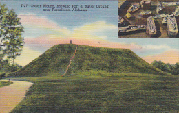 Alabama Tuscaloosa Indian Mound Showing Part Of Burial Ground Cemetery Curteich - Tuscaloosa