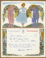 Télégramme Femme Chevaux Fleurs - Telegrams