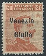 1918-19 VENEZIA GIULIA EFFIGIE 20 CENT MNH ** - ED522 - Venezia Giulia