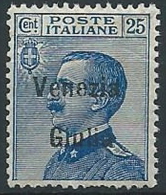 1918-19 VENEZIA GIULIA EFFIGIE 25 CENT MNH ** - ED523 - Venezia Giulia