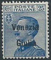 1918-19 VENEZIA GIULIA EFFIGIE 25 CENT MNH ** - ED523-5 - Vénétie Julienne