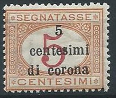 1919 TRENTO E TRIESTE SEGNATASSE 5 CENT MNH ** - ED525 - Trente & Trieste