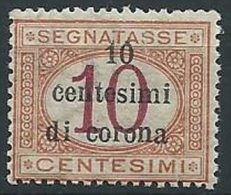 1919 TRENTO E TRIESTE SEGNATASSE 10 CENT MNH ** - ED525-3 - Trentino & Triest