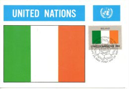 ONU New-York. N°368 De 1982 Sur Carte Maximum. Drapeau De L´Irlande. - Sonstige & Ohne Zuordnung