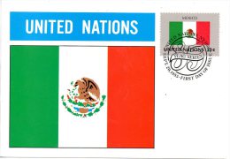 ONU New-York. N°443 De 1985 Sur Carte Maximum. Drapeau Du Mexique. - Autres & Non Classés