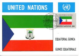 ONU New-York. N°344 De 1981 Sur Carte Maximum. Drapeau De La Guinée Equatoriale. - Autres & Non Classés