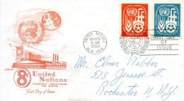 ONU New-York. N°68-9 De 1959 Sur Enveloppe 1er Jour (FDC). Commission économique Pour L'Europe. - Instituciones Europeas