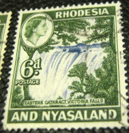 Rhodesia And Nyasaland 1959 Eastern Cataract Victoria Falls 6d - Used - Rhodesia & Nyasaland (1954-1963)