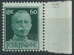 1944 LUOGOTENENZA 60 CENT FILIGRANA CORONA MNH ** - ED535-2 - Neufs