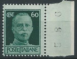 1944 LUOGOTENENZA 60 CENT FILIGRANA CORONA MNH ** - ED535-3 - Nuovi