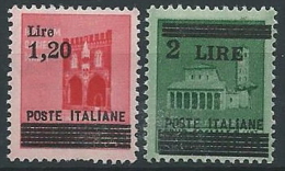 1945 LUOGOTENENZA SOPRASTAMPATI 2 VALORI MNH ** - ED539-6 - Nuovi