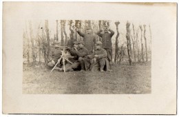 CPA 391 - MILITARIA - Carte Photo Militaire - Groupe De Mitrailleurs Et Mitrailleuse - Material