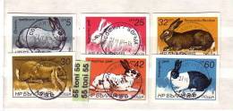 1986 RABBITS 6 V.  Imperf.- Used (O)  BULGARIA  / Bulgarie - Konijnen