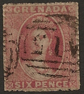 GRENADA 1861 6d Rose P15 SG 3 U WE146 - Grenade (...-1974)