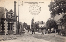 NEUNG-SUR-BEUVRON LA RUE DE LA GARE CAFE DE LA CROIX ANIMEE - Neung Sur Beuvron