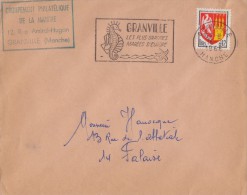 FRANCE :1966: Oblitération Illustrée Sur Pli Voyagé:  ##GRANVILLE – Les Plus Grandes Marées De L'Europe ## : ZEEPAARDJE, - Pharmacie