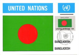 ONU New-York. N°322 De 1980 Sur Carte Maximum. Drapeau Du Bangladesh. - Autres & Non Classés