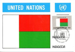 ONU New-York. N°328 De 1980 Sur Carte Maximum. Drapeau De Madagascar. - Autres & Non Classés