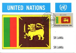 ONU New-York. N°342 De 1981 Sur Carte Maximum. Drapeau Du Sri Lanka. - Autres & Non Classés