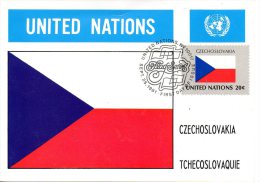 ONU New-York. N°346 De 1981 Sur Carte Maximum. Drapeau De La Tchécoslovaquie. - Autres & Non Classés