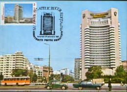 Romania- Maxicard,maximum Postcard- Hotels,constructions For Humanity,Hotel "Intercontinental" Bucharest - Hôtellerie - Horeca