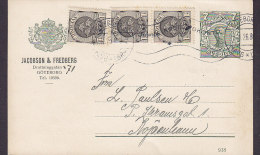 Sweden Uprated Postal Stationery Ganzsache Private Print JACOBSON & FREDBERG, GÖTEBORG 1926 To Denmark (2 Scans) - Postal Stationery