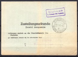 Generalgouvernement - Zustellungsurkunde - 1943 - (Distr Krakau) - General Government