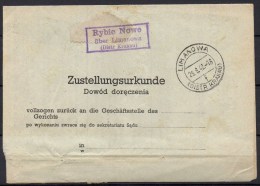 Generalgouvernement - Zustellungsurkunde - 1943 - (Distr Krakau) - Gouvernement Général