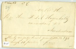 HANDGESCHREVEN FRANCO BRIEF ANNEX PAKJE VAN 14 POND Naar AMSTERDAM  (8535) - ...-1852 Prephilately