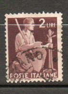 ITALIE  2l Lilas Brun 1945-48 N°490 - Oblitérés