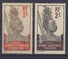 Gabon 1910 Mi. 49-50 Pahouinkrieger, MH* - Altri & Non Classificati