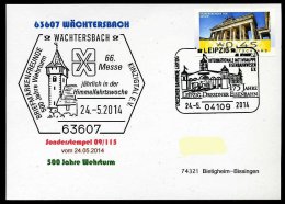 88437) BRD - SoST-Karten 09/113 - 04109 LEIPZIG Vom 24.05.2014 - 175 Jahre Leipzig-Dresdner Eisenbahn, Bahnhof - Marcofilia - EMA ( Maquina De Huellas A Franquear)