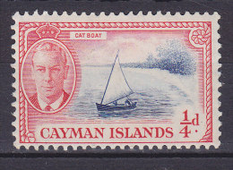 Cayman Islands 1950 Mi. 123    1/4 P King George VI. & Cat Boat Fischerboot MH* - Kaaiman Eilanden